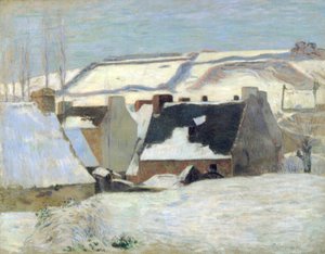 雪の中でブルトン村 作： Paul Gauguin